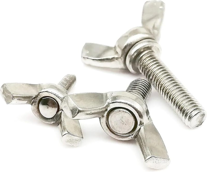 304 Stainless Steel M8 Wing Head Thumb Screw 40mm 2pcs Hand Tighten Toolless Bolt - Image 4